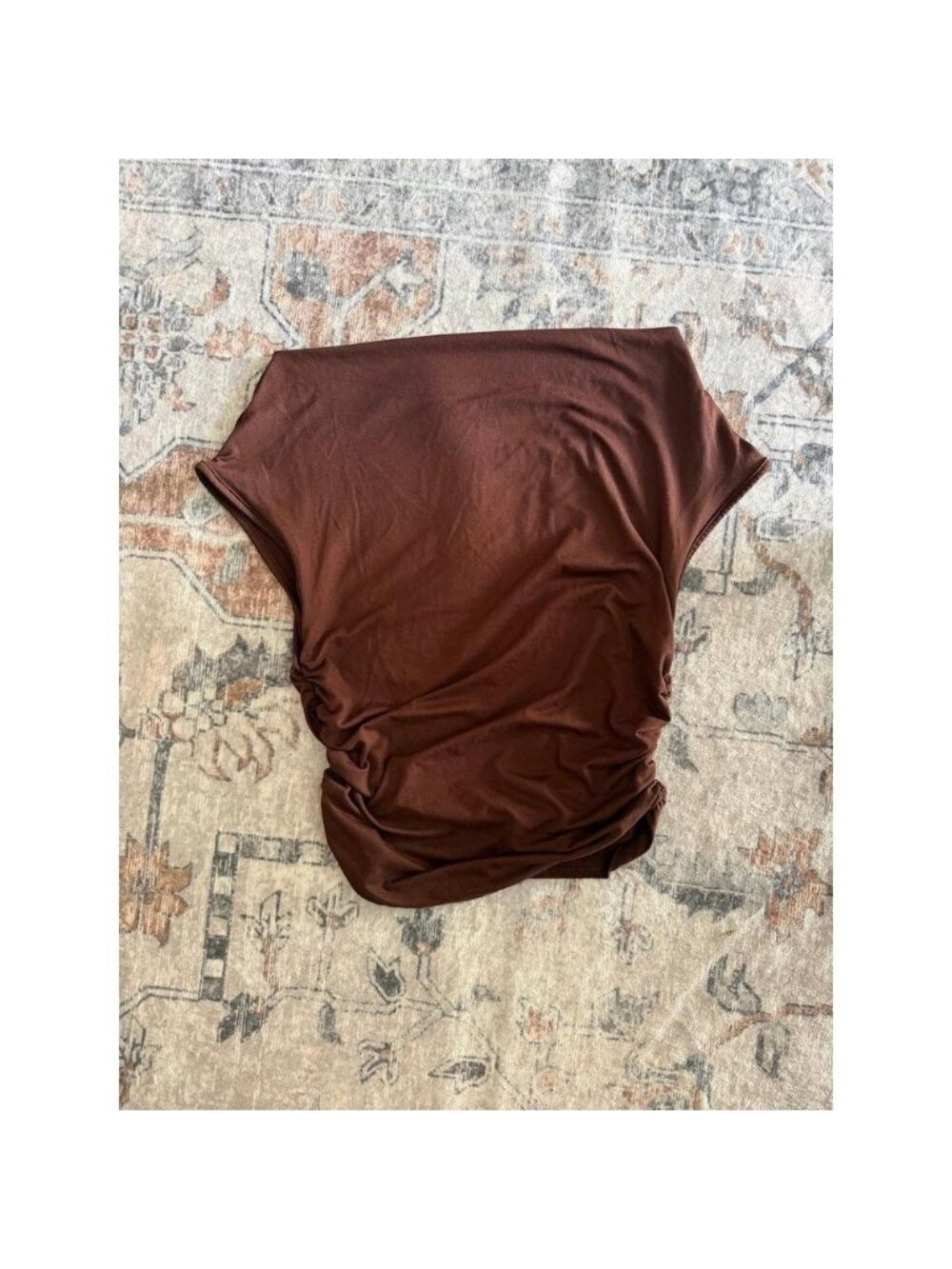 Brown Ruched Crop Top
